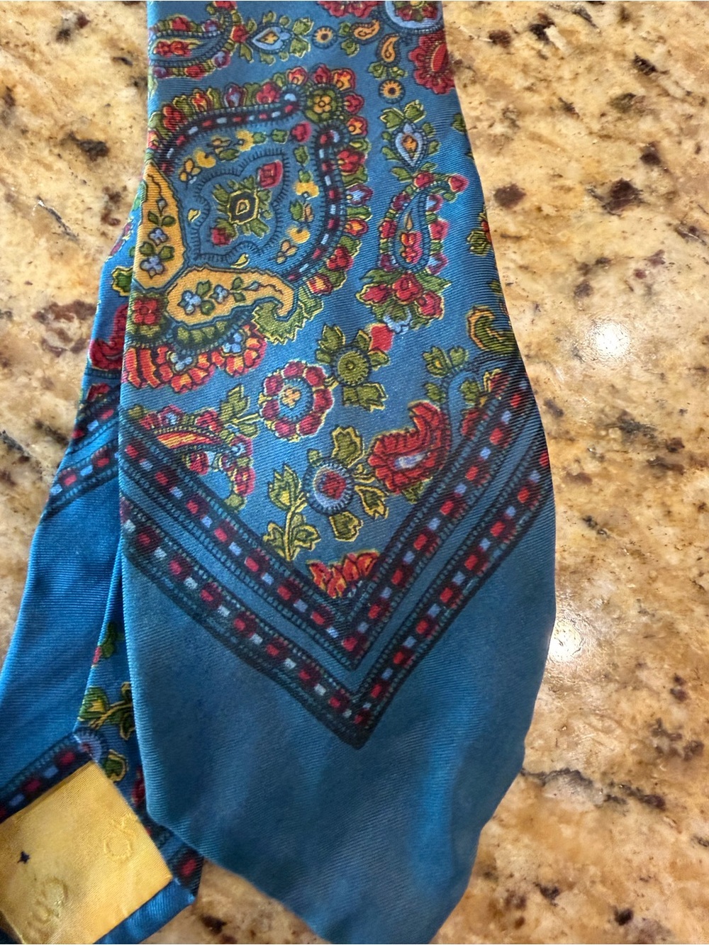 Vintage Christian Dior Silk Tie Blue Paisley Floral New York Paris All Silk